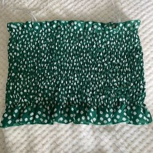 Green and white floral tube top !